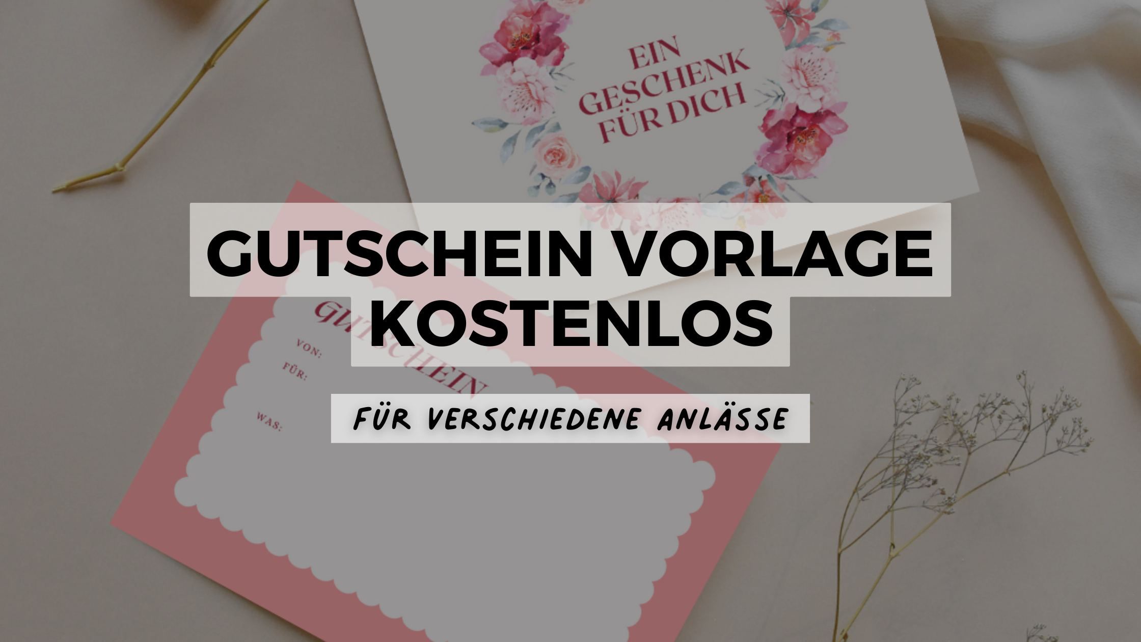 Gutschein Vorlage kostenlos - für verschiedene Anlässe!