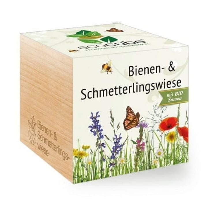 ecocube - Pflanzen im Holzwürfel - Bienen- & Schmetterlingswiese