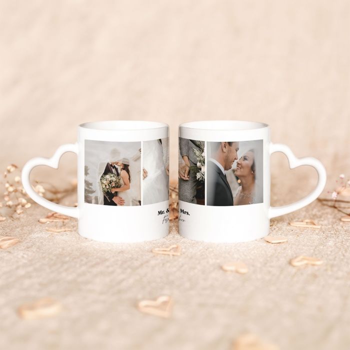 Personalisierbare Tasse mit 3 Fotos und Text