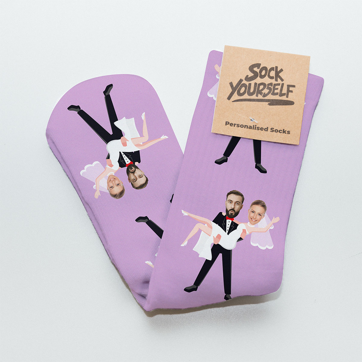 Personalisierbare Socken zur Hochzeit mit 2 Gesichtern, Valentinstag Geschenk, Fotogeschenk, Witzige Geschenke, Romantische Geschenke, Hochzeitsgeschenk, Kleine Geschenke, Geschenk, Geschenkidee