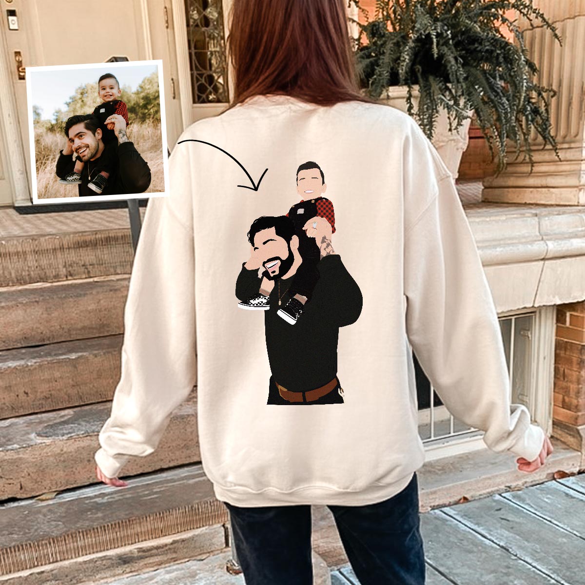 Personalisierbarer Pullover mit Illustration 2 Personen, Fotogeschenk, Witzige Geschenke, Romantische Geschenke, Hochzeitsgeschenk, Kleine Geschenke, Geschenk, Geschenkidee